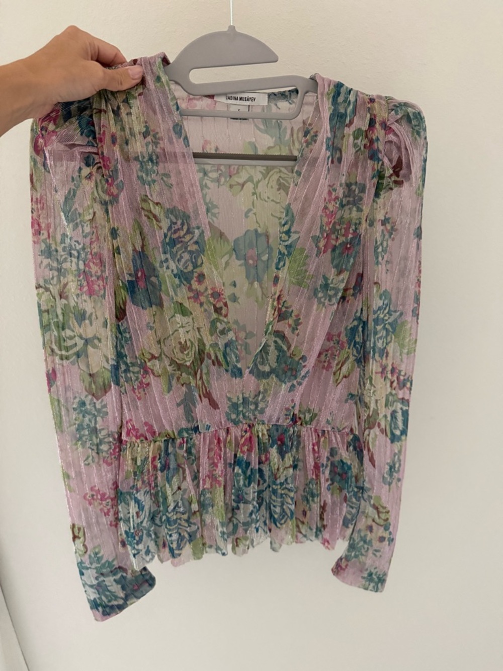 Sabina Musayev Samantha Blouse in Pink Floral